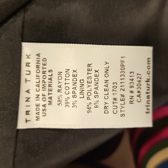 💕TRINA TURK💕 The Kindle Dress ~ Ribbon Print Stretch Faille 10 NWT - Picture 12 of 12